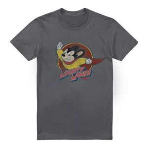 Mighty Mouse Mens Circle T-Shirt / Charcoal